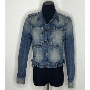 Kenneth Cole Women’s Juniors Denim Jacket Medium Wash XS‎